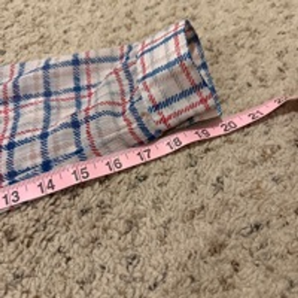 Women's KUT From the Kloth Plaid Button-Up Shirt XL White Blue - Picture 7 of 9